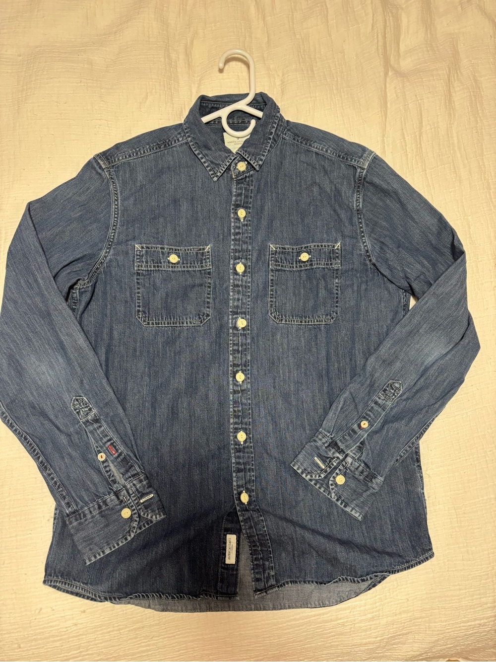 American Eagle Men's Denim Button-Up Shirt